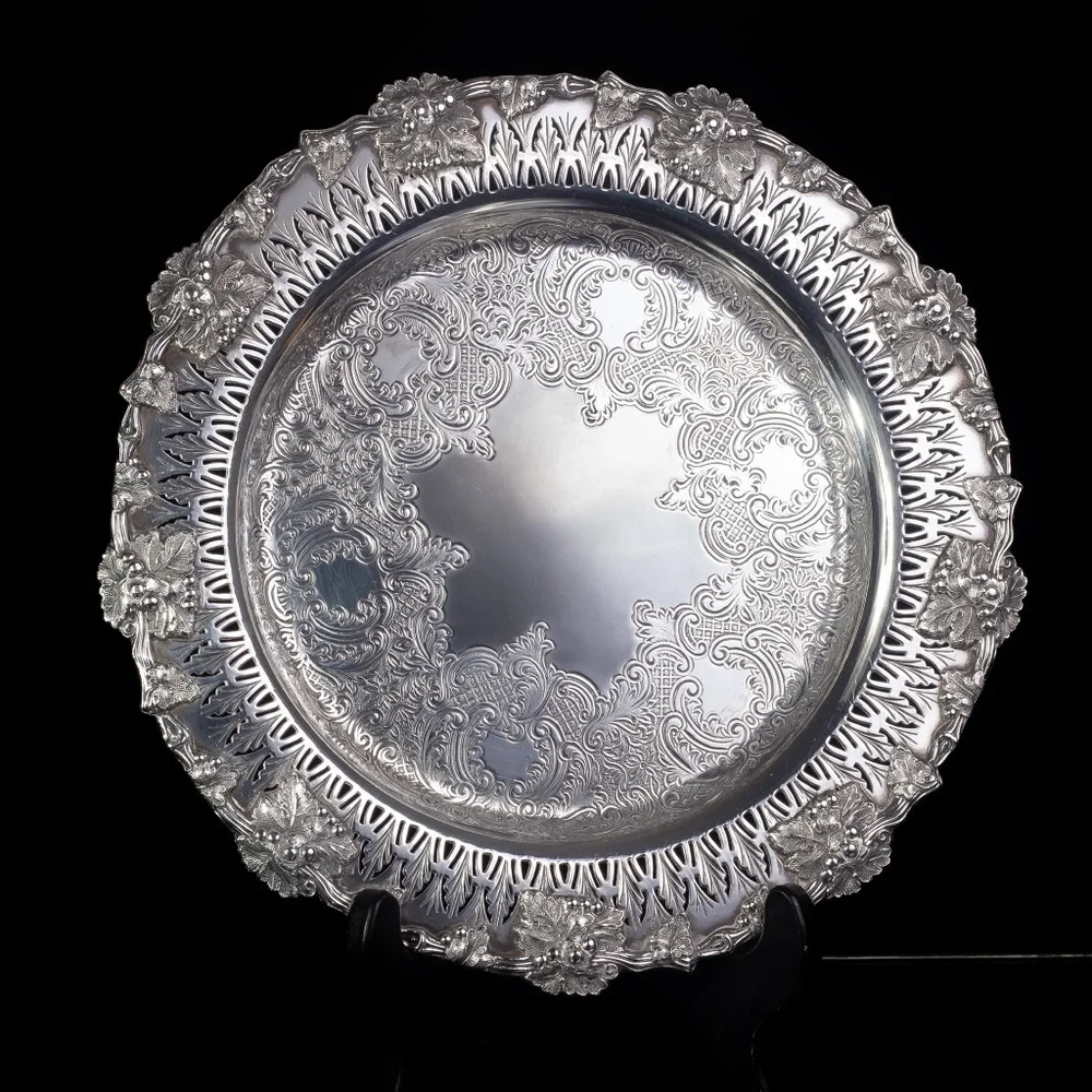 Vintage Birks Silver Tray Rideau Plate 12